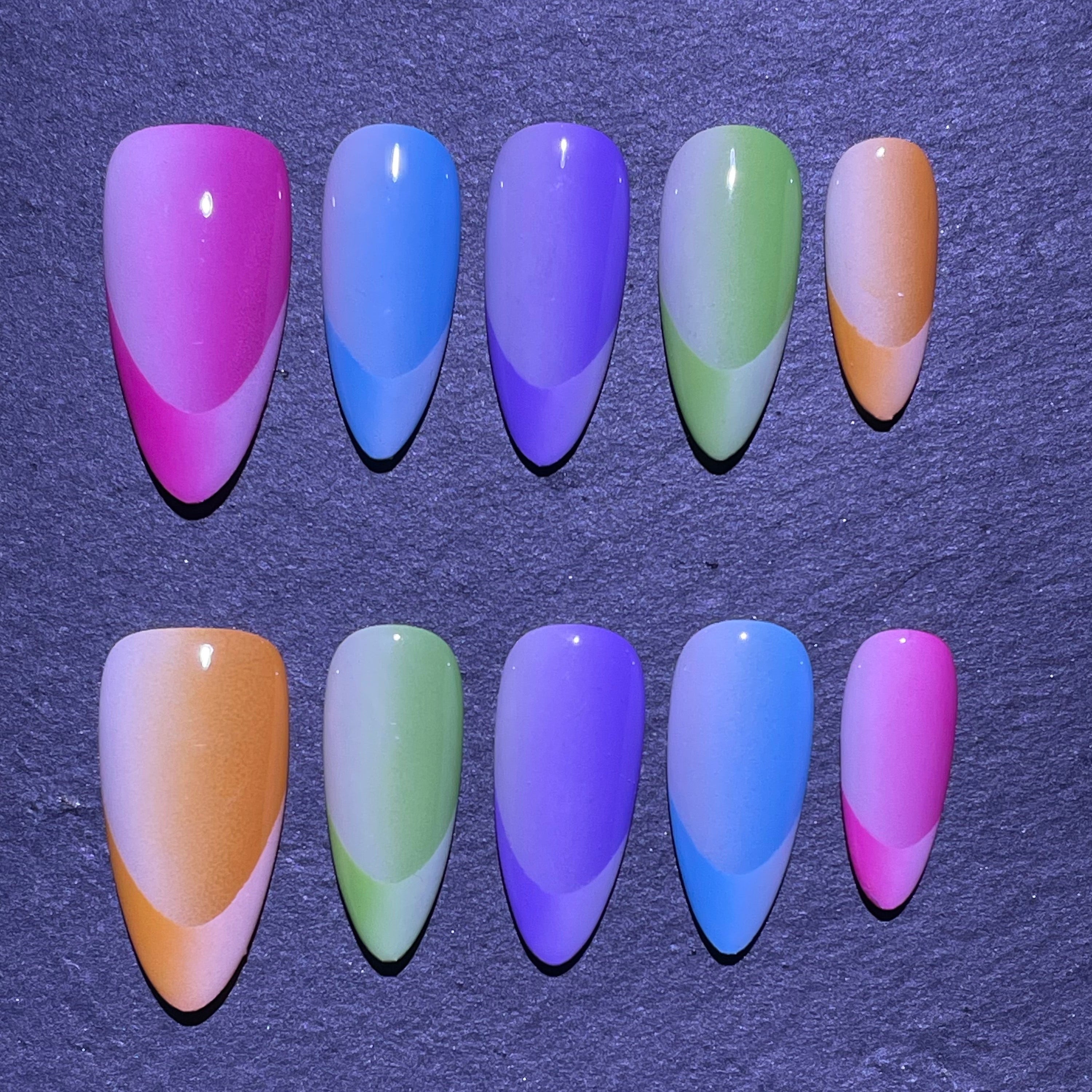 Colorul French Tip Press-on Nail Medium Almond for Women